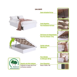 Cama Queen Size Art in Móveis CB1160 Branco SE