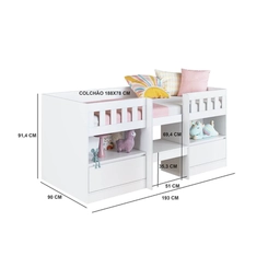 Cama Infantil Art in Móveis CI6080 Branco SE