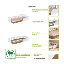 Cama Solteiro Art in Móveis CM6080 Branco SE