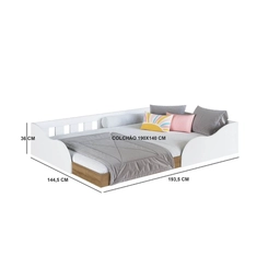 Cama Casal Art in Móveis CM6140 Branco SE