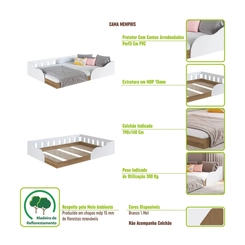 Cama Casal Art in Móveis CM6140 Branco SE