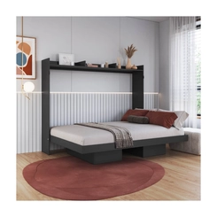 Cama Casal Art in Móveis CH1140 Grafite SE