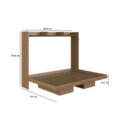 Cama Casal Art in Móveis CH1140 Mel SE