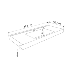 Conjunto de Banheiro Estilare Com Cuba CNJC5007 3 Portas Carvalho/Branco SE