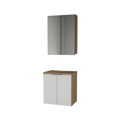 Conjunto de Banheiro Estilare Sem Cuba CNJ4009 4 Portas Carvalho/Branco SE
