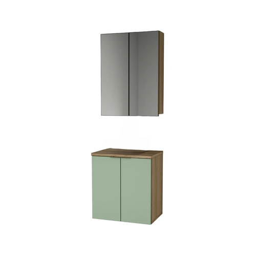 Conjunto de Banheiro Estilare Sem Cuba CNJ4009 4 Portas Carvalho/Verde SE