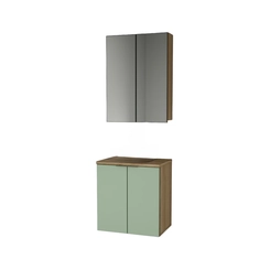 Conjunto de Banheiro Estilare Sem Cuba CNJ4009 4 Portas Carvalho/Verde SE