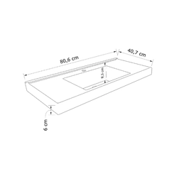 Conjunto de Banheiro Estilare Com Cuba CNJC5006 3 Portas Carvalho/Verde SE