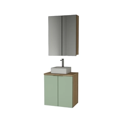 Conjunto de Banheiro Estilare Com Cuba CNJC4009 4 Portas Carvalho/Verde SE