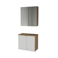 Conjunto de Banheiro Estilare Sem Cuba CNJ4012 4 Portas Carvalho/Branco SE