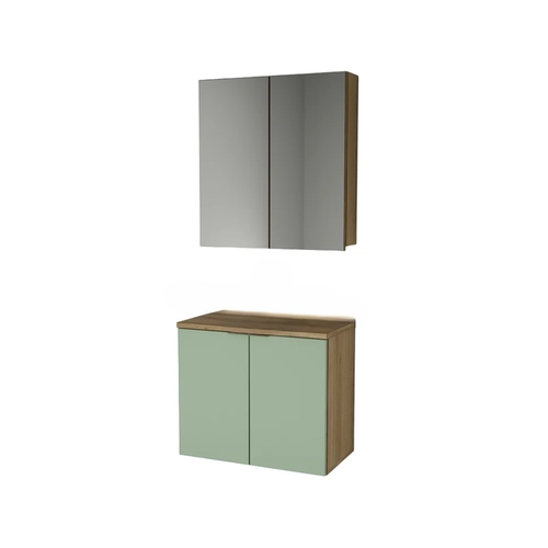 Conjunto de Banheiro Estilare Sem Cuba CNJ4012 4 Portas Carvalho/Verde SE