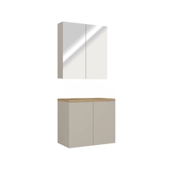 Conjunto de Banheiro Estilare Sem Cuba CNJ4012 4 Portas Nude/Carvalho SE