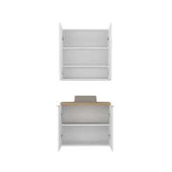 Conjunto de Banheiro Estilare Com Cuba CNJC4012 4 Portas Branco/Carvalho SE