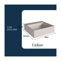 Conjunto de Banheiro Estilare Com Cuba CNJC4012 4 Portas Branco/Carvalho SE