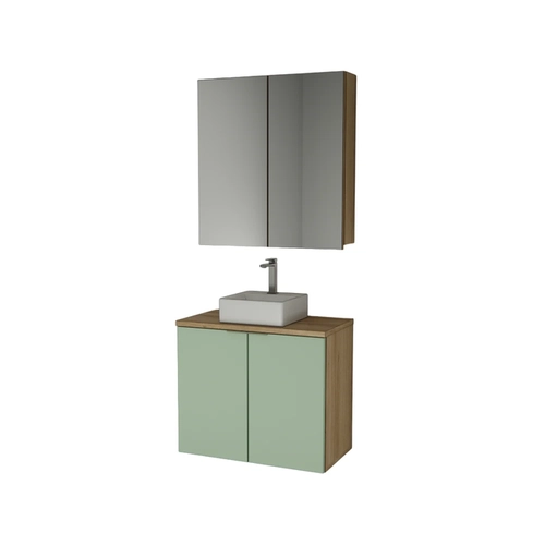 Conjunto de Banheiro Estilare Com Cuba CNJC4012 4 Portas Carvalho/Verde SE