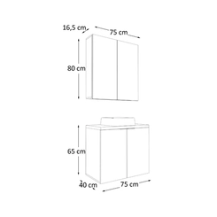 Conjunto de Banheiro Estilare Com Cuba CNJC4012 4 Portas Carvalho/Verde SE