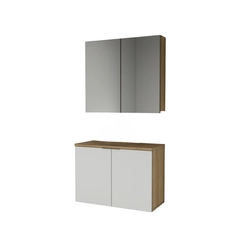 Conjunto de Banheiro Estilare Sem Cuba CNJ4033 4 Portas Carvalho/Branco SE
