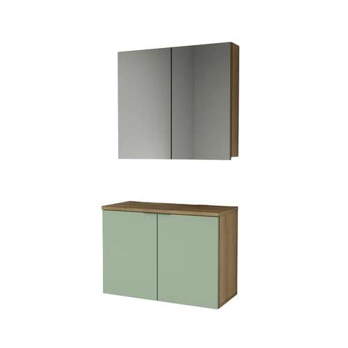 Conjunto de Banheiro Estilare Sem Cuba CNJ4033 4 Portas Carvalho/Verde SE