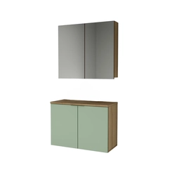 Conjunto de Banheiro Estilare Sem Cuba CNJ4033 4 Portas Carvalho/Verde SE