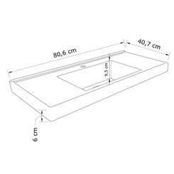 Conjunto de Banheiro Estilare Com Cuba CNJC5006 3 Portas Carvalho/Branco SE