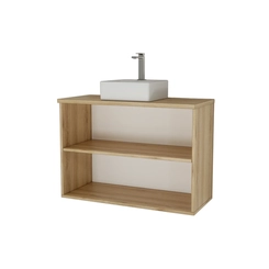 Conjunto de Banheiro Estilare Com Cuba CNJC4033 4 Portas Carvalho/Verde SE