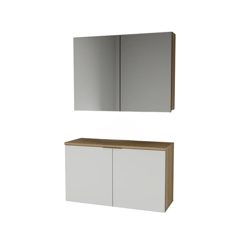Conjunto de Banheiro Estilare Sem Cuba CNJ4036 4 Portas Carvalho/Branco SE