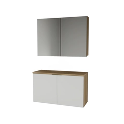 Conjunto de Banheiro Estilare Sem Cuba CNJ4036 4 Portas Carvalho/Branco SE