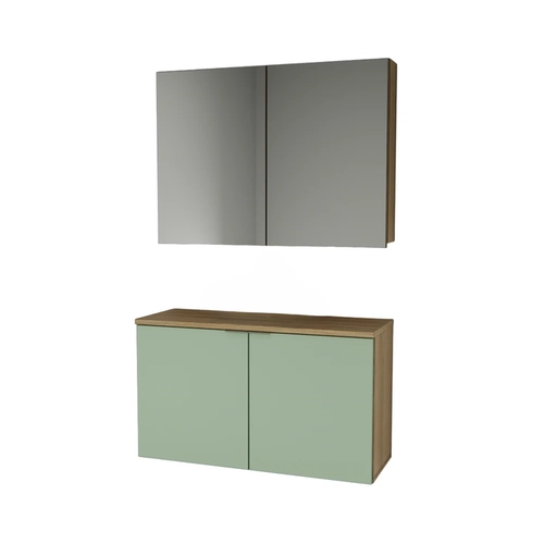 Conjunto de Banheiro Estilare Sem Cuba CNJ4036 4 Portas Carvalho/Verde SE