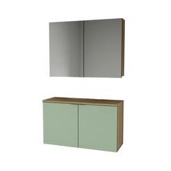 Conjunto de Banheiro Estilare Sem Cuba CNJ4036 4 Portas Carvalho/Verde SE