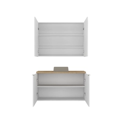 Conjunto de Banheiro Estilare Com Cuba CNJC4036 4 Portas Branco/Carvalho SE