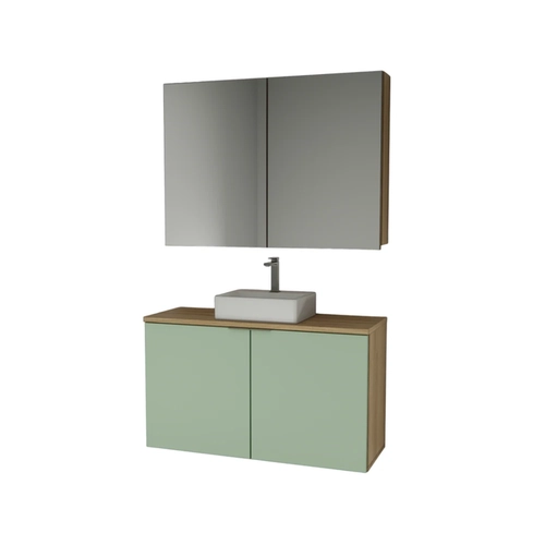 Conjunto de Banheiro Estilare Com Cuba CNJC4036 4 Portas Carvalho/Verde SE