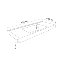 Conjunto de Banheiro Estilare Com Cuba CNJC5005 3 Portas Carvalho/Nude SE