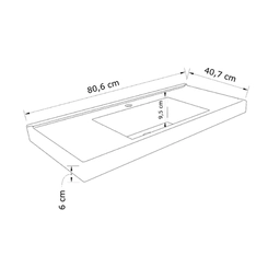 Conjunto de Banheiro Estilare Com Cuba CNJC5005 3 Portas Carvalho/Branco SE