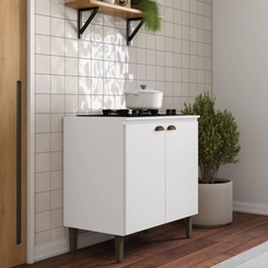 Balcão 80cm 2 Portas THB Moderna CM135 Branco