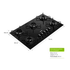 Cooktop 5 Bocas Mesa de Vidro Consul CD075BEUNA Preto Bivolt