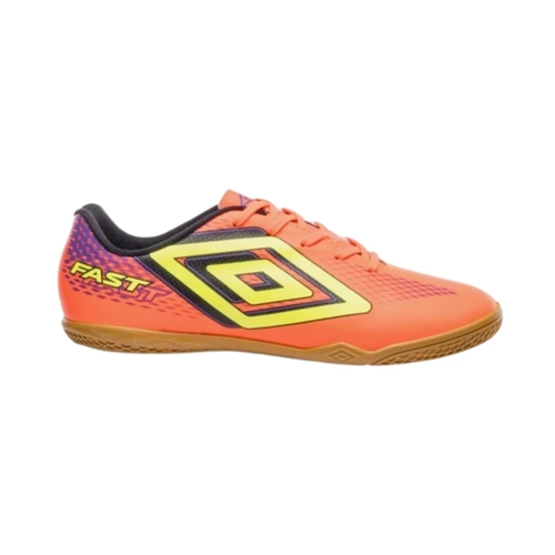 Chuteira Futsal Masculino Umbro Fast II Coral/Electric Purple/Verde Limão