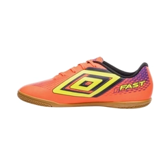Chuteira Futsal Masculino Umbro Fast II Coral/Electric Purple/Verde Limão