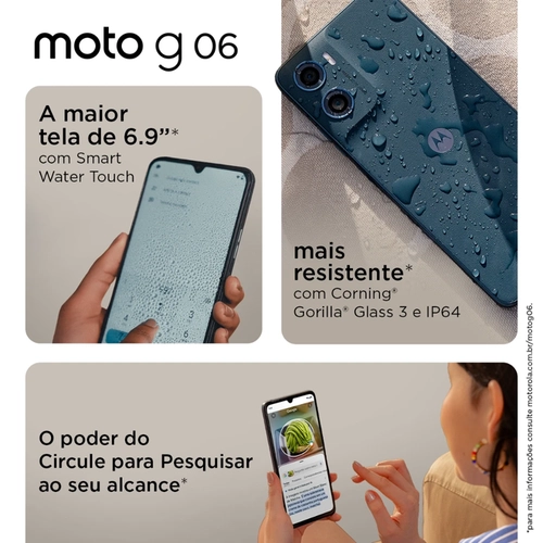 Smartphone Motorola G06 128GB 4GB RAM Tela 6.9