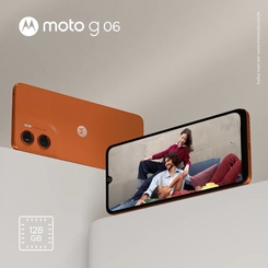Smartphone Motorola G06 128GB 4GB RAM Tela 6.9" Câmera 50MP e Selfie 8MP Laranja