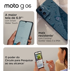 Smartphone Motorola G06 128GB 4GB RAM Tela 6.9" Câmera 50MP e Selfie 8MP Laranja
