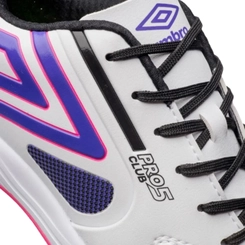 Chuteira Futsal Masculino Umbro Pro 5 Bump Club Branco/Preto/Elec Purple