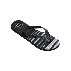 Chinelo Havaianas Masculino Preto com Linhas Brancas