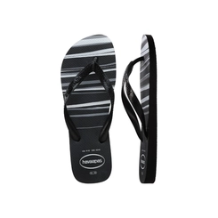 Chinelo Havaianas Masculino Preto com Linhas Brancas