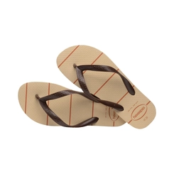 Chinelo Masculino Havaianas 4148587 Areia com Linhas Laranjas
