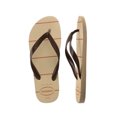 Chinelo Masculino Havaianas 4148587 Areia com Linhas Laranjas
