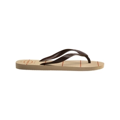 Chinelo Masculino Havaianas 4148587 Areia com Linhas Laranjas