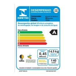 Máquina de Lavar 14,5kg Cesto Inox Electrolux LEE15 Branco