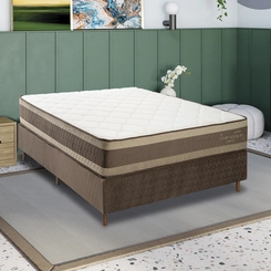 Conjunto Colchão de Molas + Box Casal Kappesberg Inverno/Verão 56x138x188cm Marrom