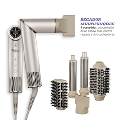 Secador de Cabelo 4 em 1 Dobrável 1.450W Philco PSC3500 Dourado