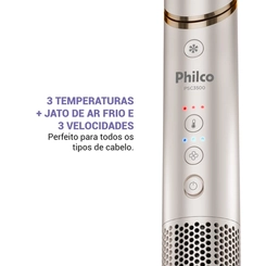 Secador de Cabelo 4 em 1 Dobrável 1.450W Philco PSC3500 Dourado